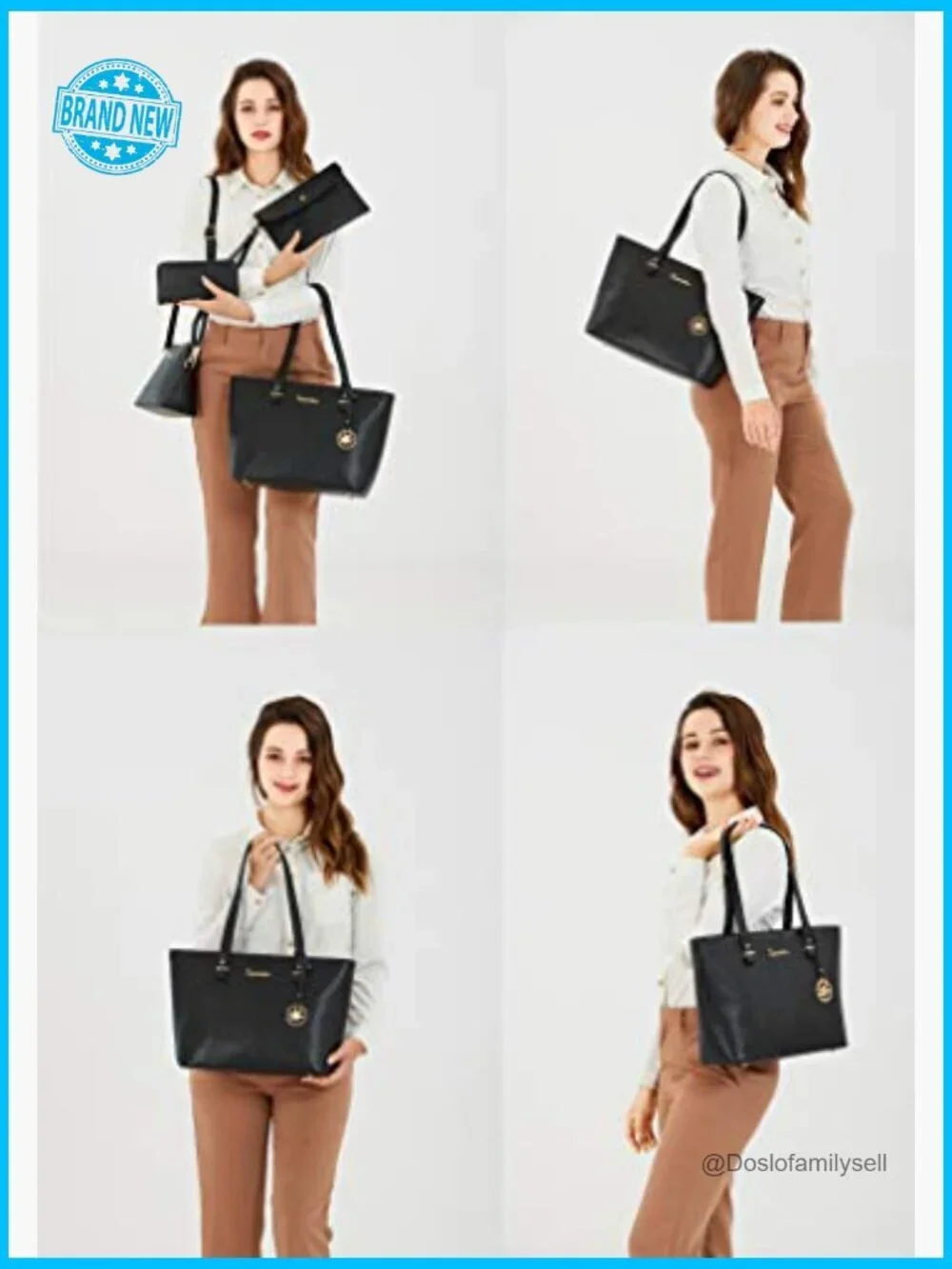 5-Piece Shoulder Tote Bag Set Satchel Purse Set Adjustable Messenger Bag
